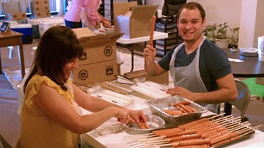corndogs making corndogs