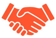 partnership handshake - orange icon